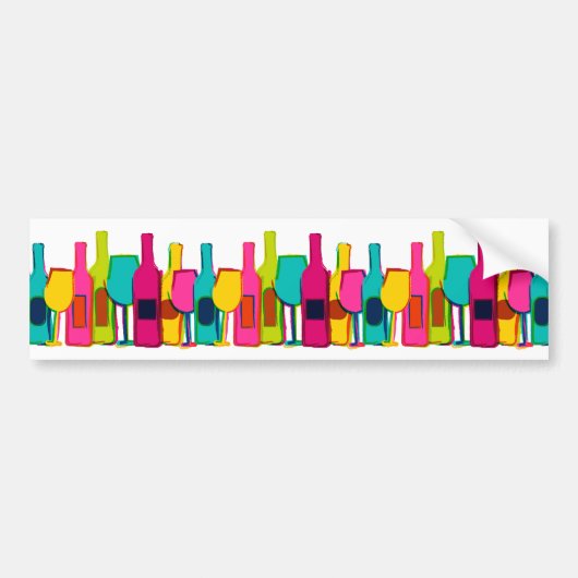 Cute colorful wijnflespatroon bumpersticker (Voorkant)