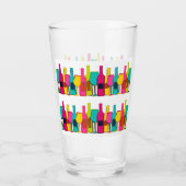 Cute colorful wijnflespatroon glas (Achterkant)