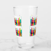 Cute colorful wijnflespatroon glas (Links)