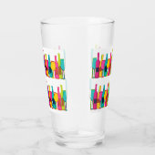 Cute colorful wijnflespatroon glas (Rechts)