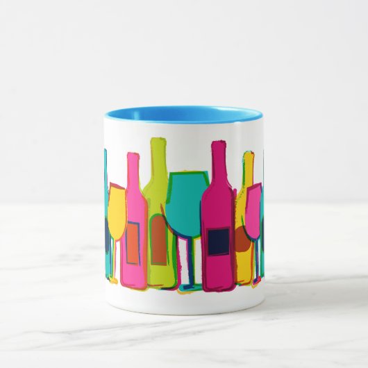 Cute colorful wijnflespatroon mok (Midden)