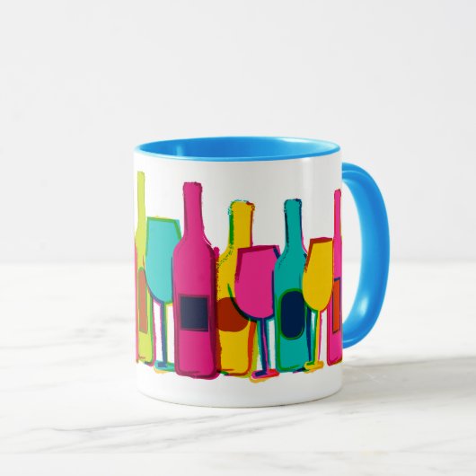 Cute colorful wijnflespatroon mok (Voorkant rechts)