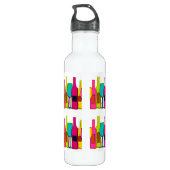 Cute colorful wijnflespatroon waterfles (Achterkant)