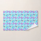 Cute Colorful Winter Penguins Bad Handdoek (Handdoek)