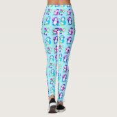 Cute Colorful Winter Penguins Leggings (Achterkant)