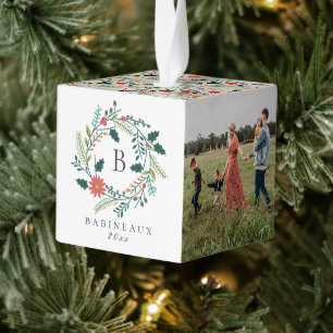 Cute Colorful Winter Wreatmonogram 3 Foto Decoratie