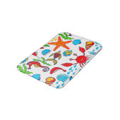 Cute Colorful Zee-life Illustratiepatroon 2 Badmat (Gekanteld)
