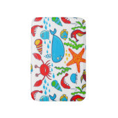 Cute Colorful Zee-life Illustratiepatroon Badmat (Voorkant Verticaal)