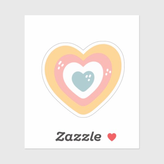 Cute Colorfull Heart Sticker (Vel)