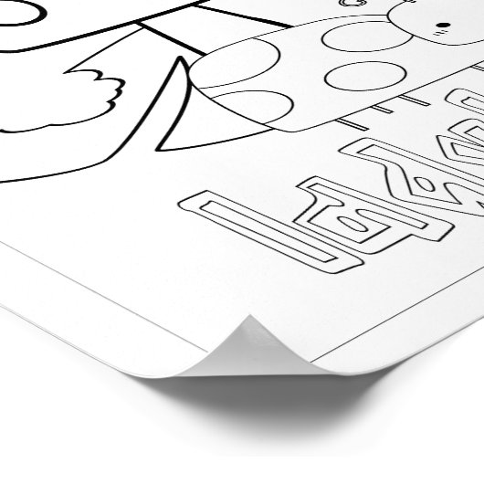 Cute Coloring Bugs Lady Bug Poster (Hoek)