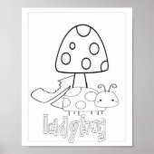 Cute Coloring Bugs Lady Bug Poster (Voorkant)