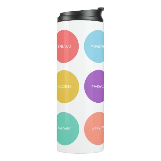 Cute Colors met Hex Codes Designer tumbler Thermosbeker (Gedraaid links)