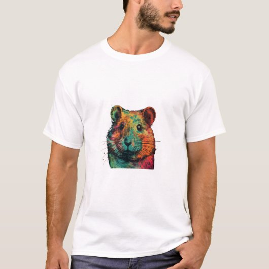 cute colour full hamster art design  t-shirt (Voorkant)
