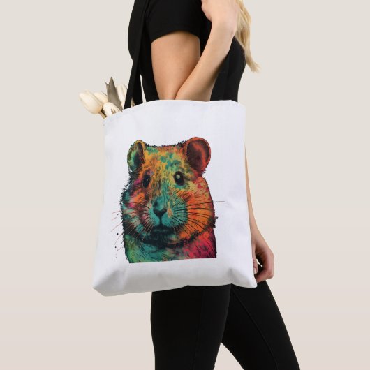 cute colour full hamster art design  tote bag (Dichtbij)
