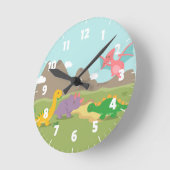 Cute Colourful Dinosaurs For kids Bedroom Ronde Klok (Hoek)