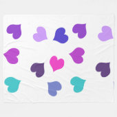 Cute colourful hearts fleece deken (Voorkant (Horizontaal))