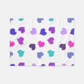 Cute colourful hearts fleece deken (Voorkant (Horizontaal))
