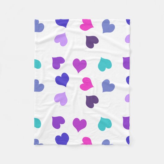 Cute colourful hearts fleece deken (Voorkant)