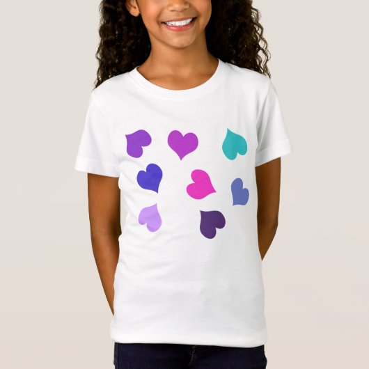 Cute colourful hearts t-shirt (Voorkant)