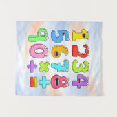 Cute Colourful Numbers Maths Poster for Kids Wandkleed (Voorkant (horizontaal))