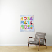 Cute Colourful Numbers Maths Poster for Kids Wandkleed (In situ)