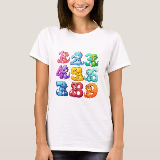 Cute Colourful Numbers Maths T Shirt for Kids (Voorkant)