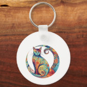 cute colurful cat design sleutelhanger (Voorkant)