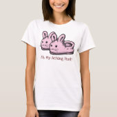 Cute, Comfy Pink Bunny Rabbit Slippers personalise T-shirt (Voorkant)