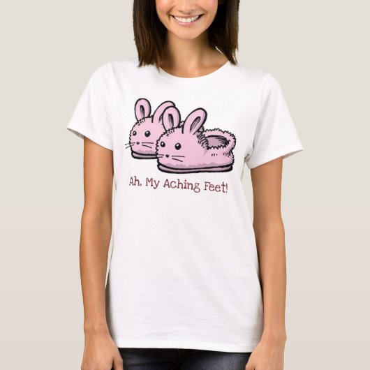 Cute, Comfy Pink Bunny Rabbit Slippers personalise T-shirt (Voorkant)