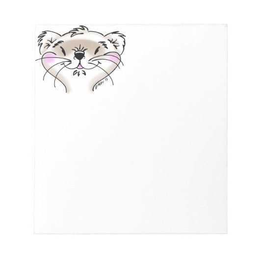 Cute Comic Ferret Face Notitieblok (Voorkant)