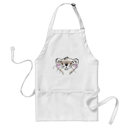Cute Comic Ferret Face Standaard Schort (Voorkant)