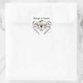 Cute Comic Ferret Face Vierkante Sticker (Tas)