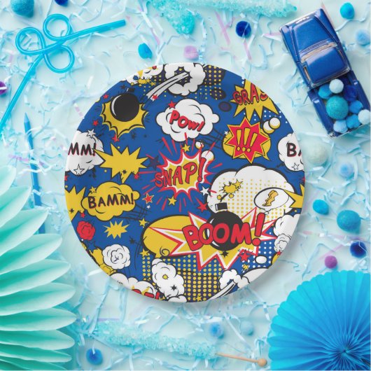 Cute Comic Pattern Papieren Bordje (Feest)