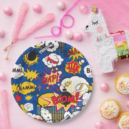 Cute Comic Pattern  Papieren Bordje (Feest)