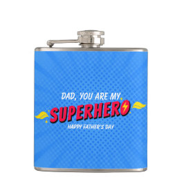 Cute Comic Superheld Fathers Day Flask Heupfles