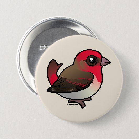 Cute Common Rosefinch Ronde Button 7,6 Cm (Voorkant /achterkant)