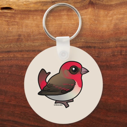 Cute Common Rosefinch Sleutelhanger (Achterkant)