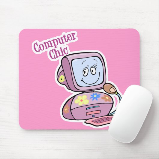 Cute Computer Chic Design Muismat (Met muis)