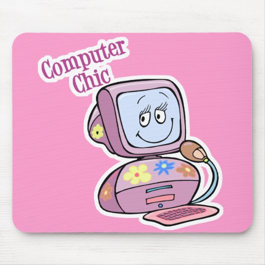 Cute Computer Chic Design Muismat (Voorkant)