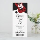 Cute Concert Music Stars Ticket Style Party Kaart (Staand voorkant)