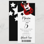Cute Concert Music Stars Ticket Style Party Kaart (Voorkant / Achterkant)