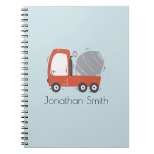Cute Concrete Mixer Illustratie Aangepast Notitieboek