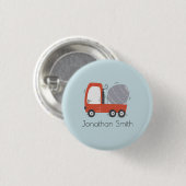 Cute Concrete Mixer Illustratie Aangepast Ronde Button 3,2 Cm (Voorkant /achterkant)