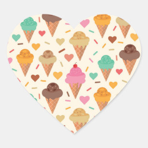 Cute Cone-patroon Hart Sticker