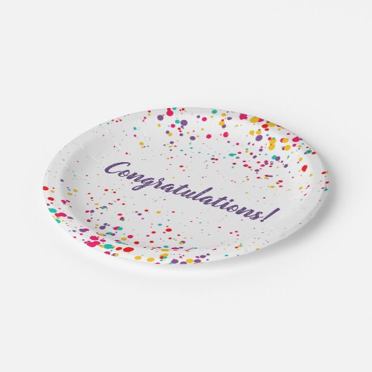 Cute Confetti Afstuderen Bord (Gekanteld)