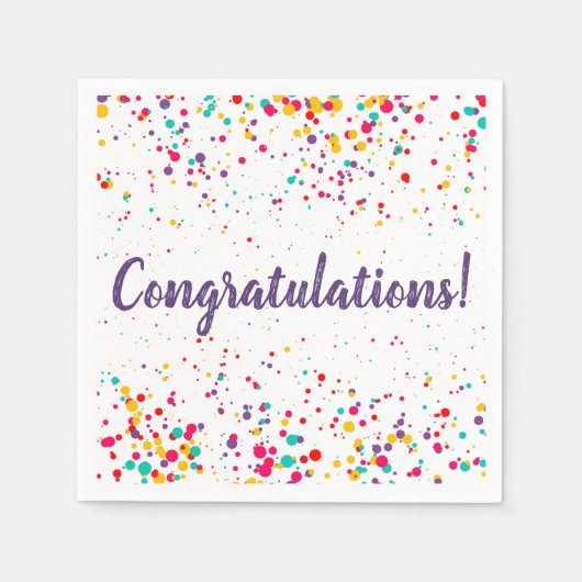 Cute Confetti Afstuderen Napkin Servet (Voorkant)