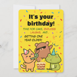 Cute Confetti Birthday Card for Friends and Family Kaart