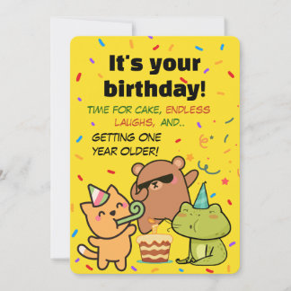Cute Confetti Birthday Card for Friends and Family Kaart