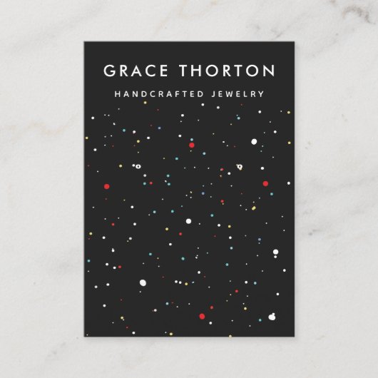 Cute Confetti Earring Jewelry Display Kaart Visitekaartje (Voorkant)