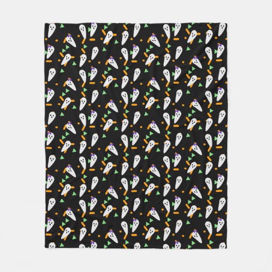 Cute Confetti Ghost Halloween Fleece Deken (Voorkant)